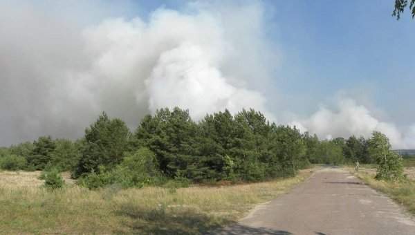 Фото с места возгорания в зоне ЧАЭС