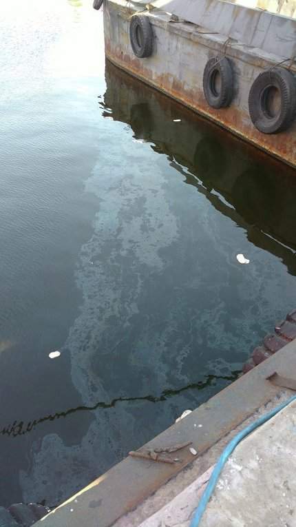 Рыбаки в Мариуполе слили нефтепродукты в Азовское море