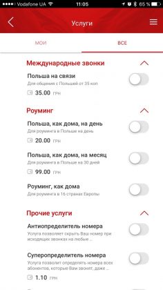 Vodafone Украина запустил фирменное приложение для управления счетом