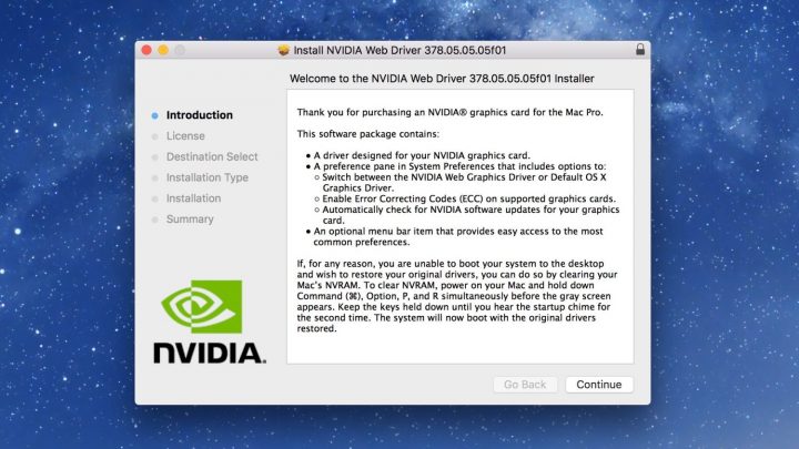 NVIDIA выпустила драйвера под Mac для графических карт Pascal