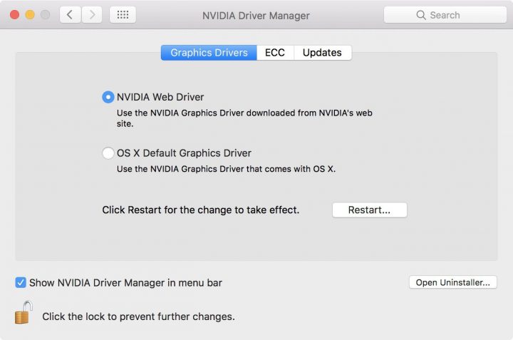 NVIDIA выпустила драйвера под Mac для графических карт Pascal