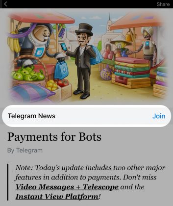 Обновление Telegram: видеосообщения, электронные платежи и Instant View